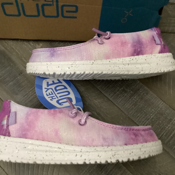 Hey Dude Kids Moccasins - Pink and Blue - Picture 7 of 10